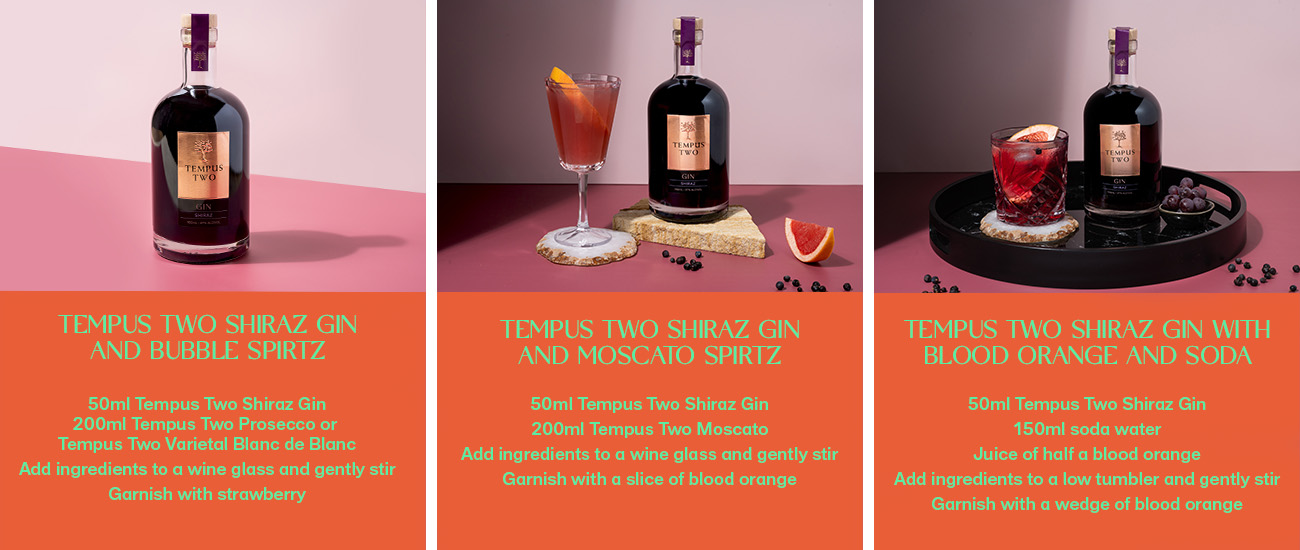 Tempus Two Shiraz Gin cocktail recipes