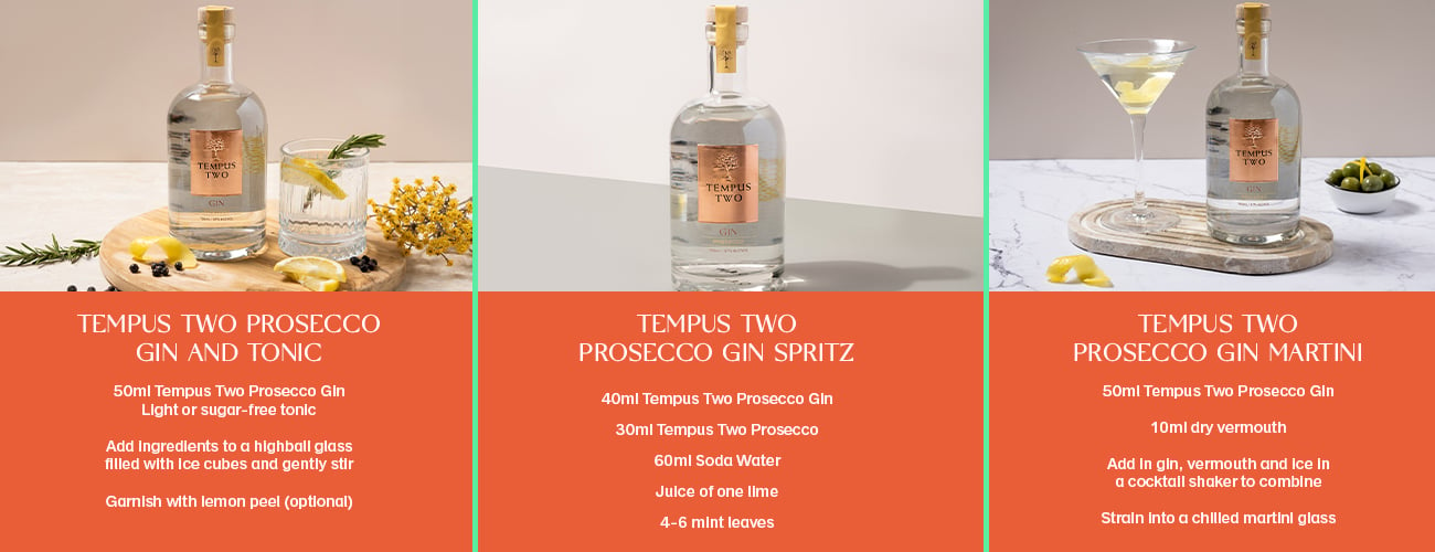 Tempus Two prosecco Gin cocktail recipes