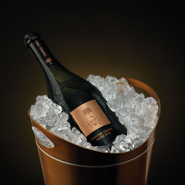 Tempus Two Copper Series Moscato sitting on ice